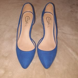 Candies royal blue suede heels size 7